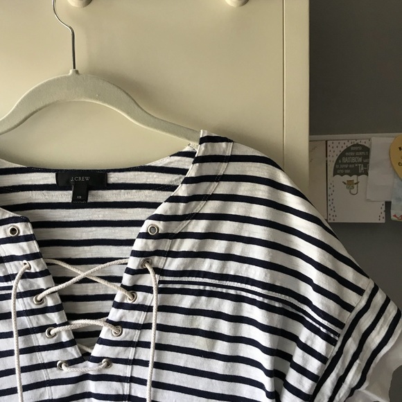 Jcrew striped lace up blouse - Picture 2 of 5
